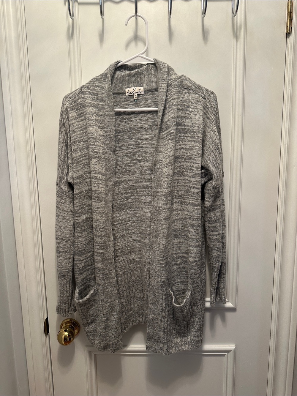 Talula Heather Gray Open-Front Pocket Cardigan